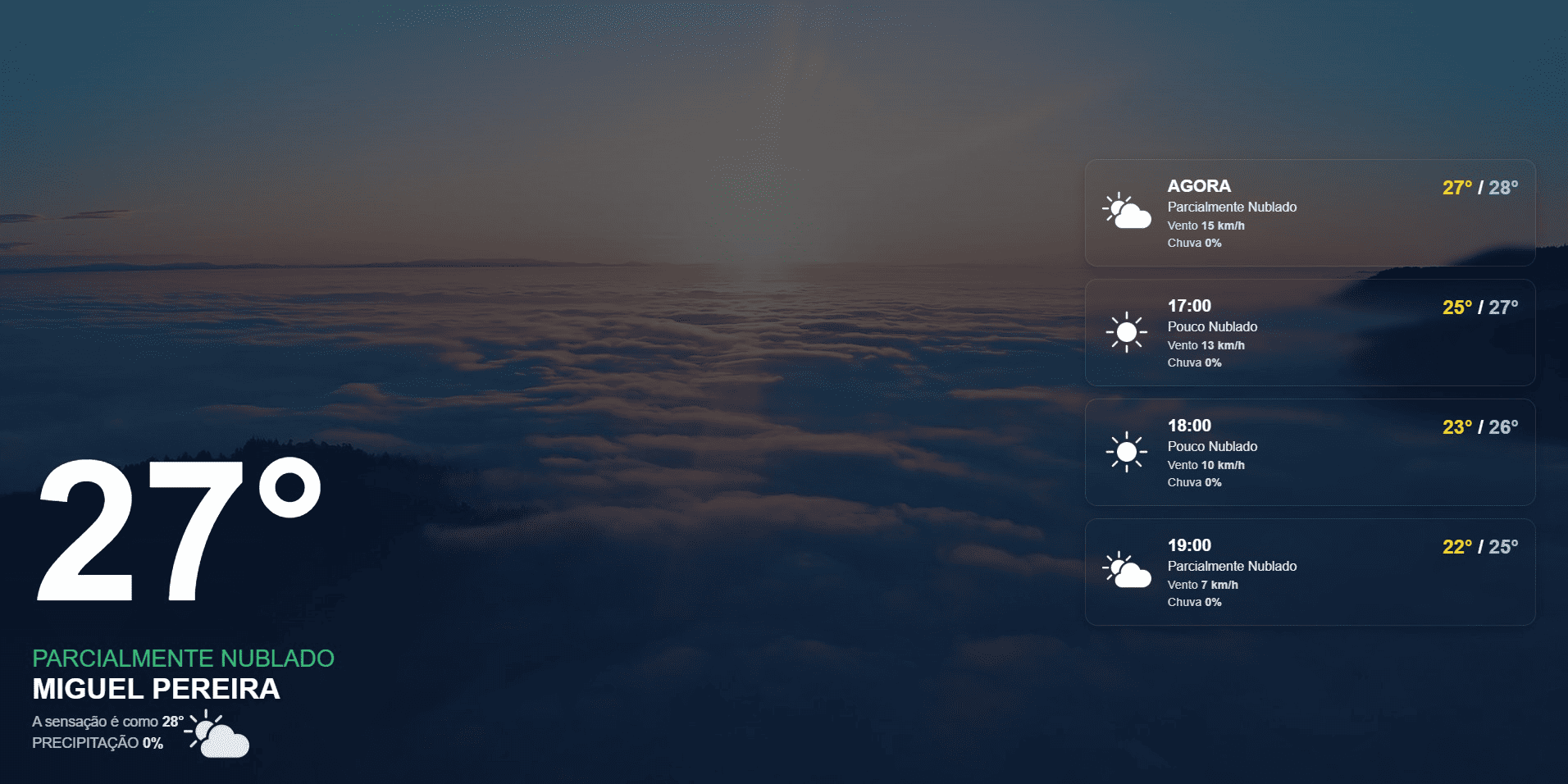 Widget Previsão do Tempo